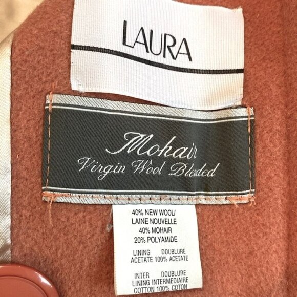 Laura pink Mohair Double Breasted Coat size large - Picture 12 of 14